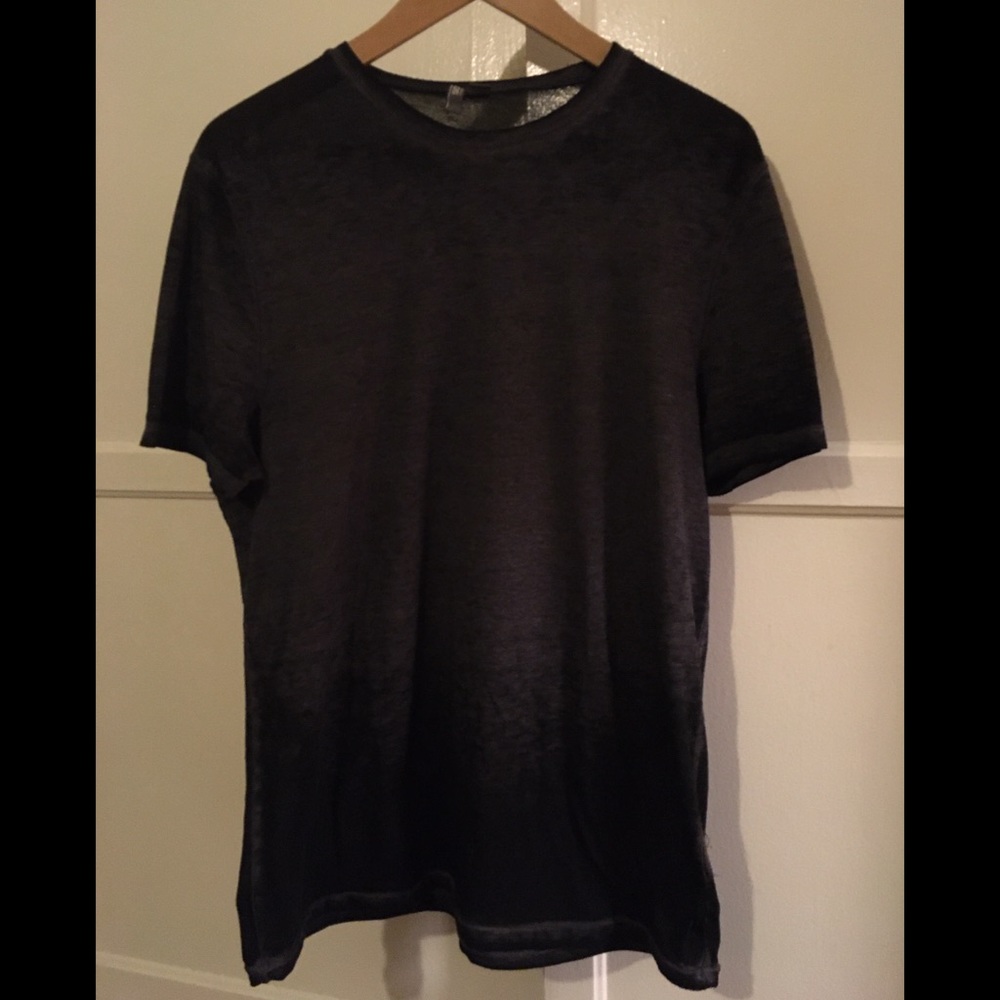 ASOS Cotton Black/Gray Ring-T 2 Tone Ombre Fade (L)